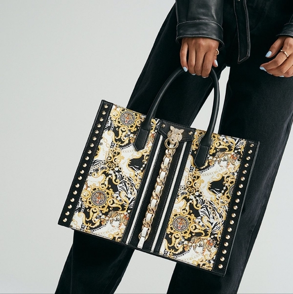 Aldo | Bags | Aldo Aboma Nwt Large Animal Print Tote Bag Gold Color And Multi | Poshmark